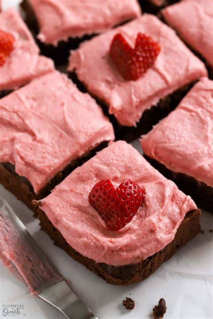 Fudgy Strawberry Brownies - Celebrating Sweets
